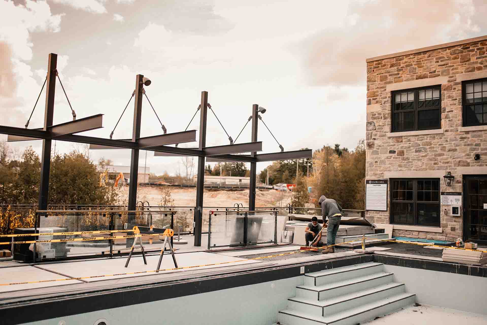 Elora Mill Landscape Design and Build Rooftop Pool Deck