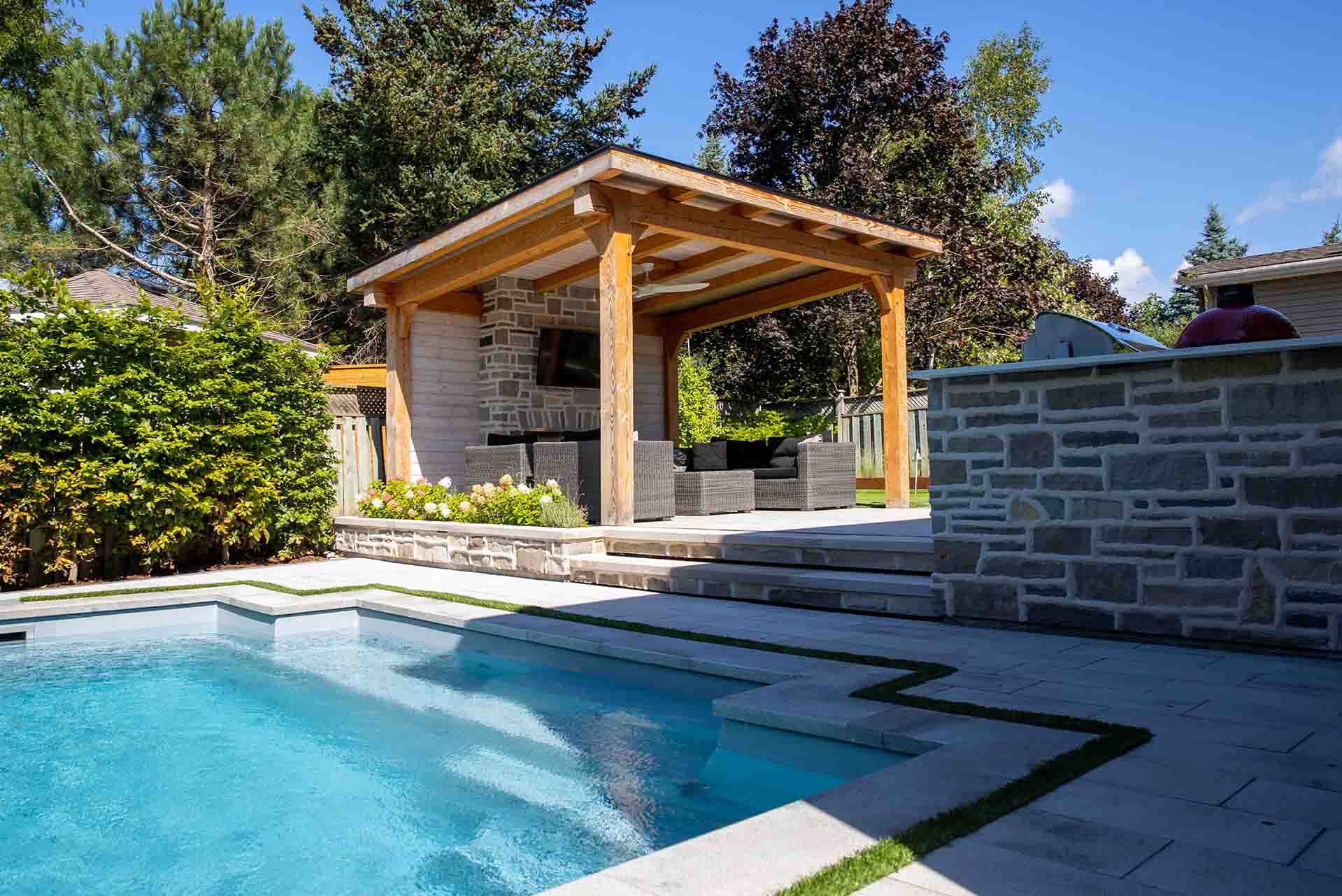 Custom pool installation with full landscape integration.