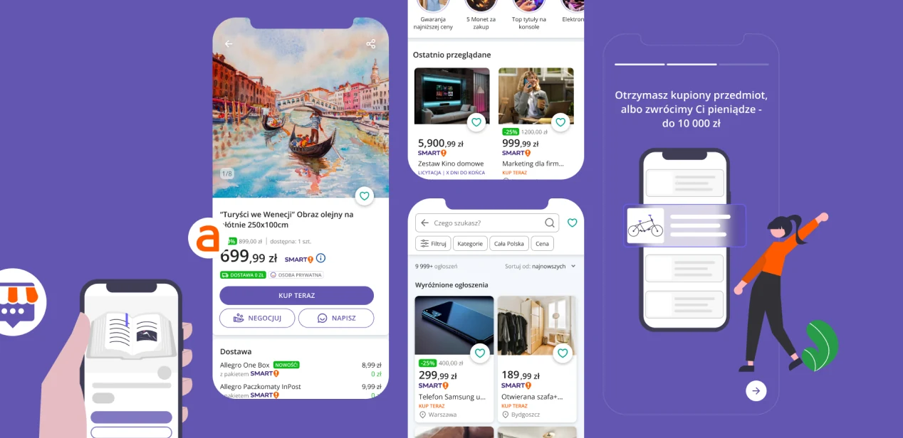Allegro Lokalnie app screens