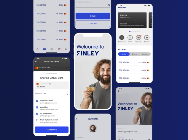Finley app screens