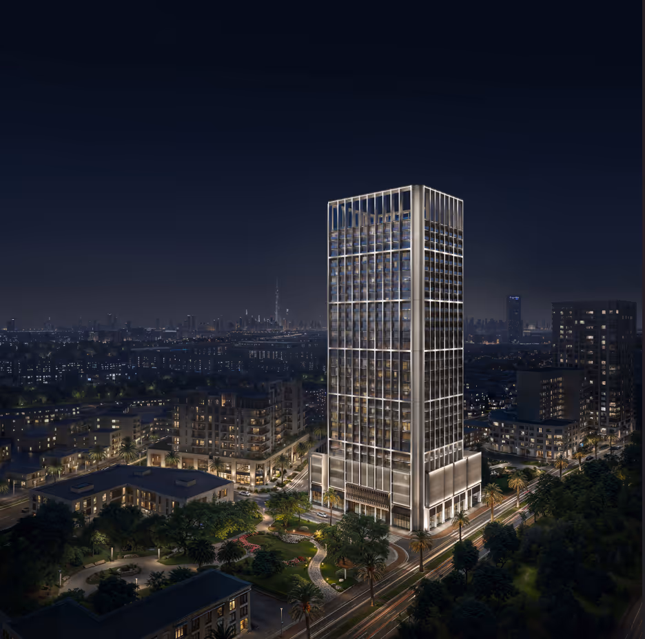 Binghatti Luxuria is een residentiële toren die wordt gekenmerkt door een "modernistisch raster" en een architectuur die rust en privacy uitstraalt. Het gebouw heeft een structuur van 3 kelderlagen, begane grond, 4 podiumlagen, 24 woonlagen en een mechanisch dak. Het ontwerp maakt gebruik van een exoskelet en satijn-chromen afwerkingen voor zonwering en privacy.