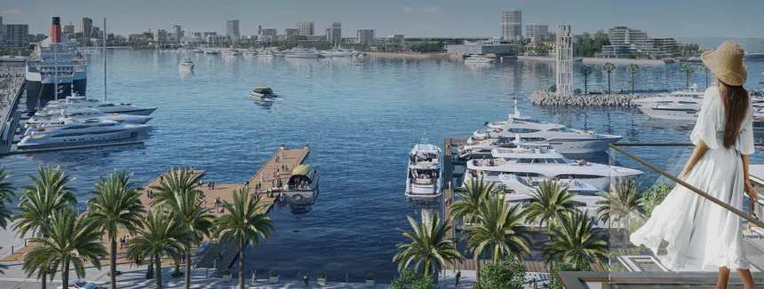 Rashid Yachts & Marina locatie banner Dubai vastgoed