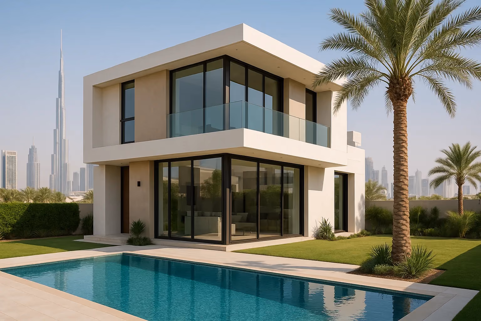Moderne villa in Dubai, perfect voor contante aankopen van vastgoed in de UAE.