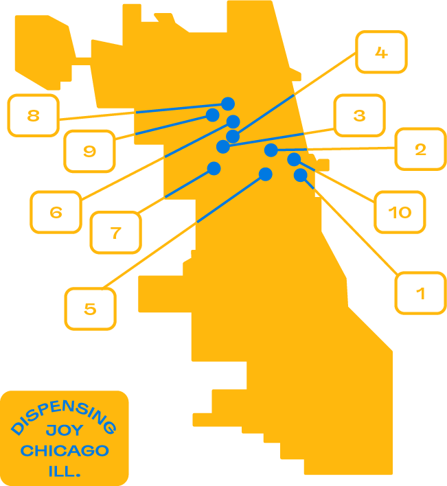 Good Things locations map illustration.