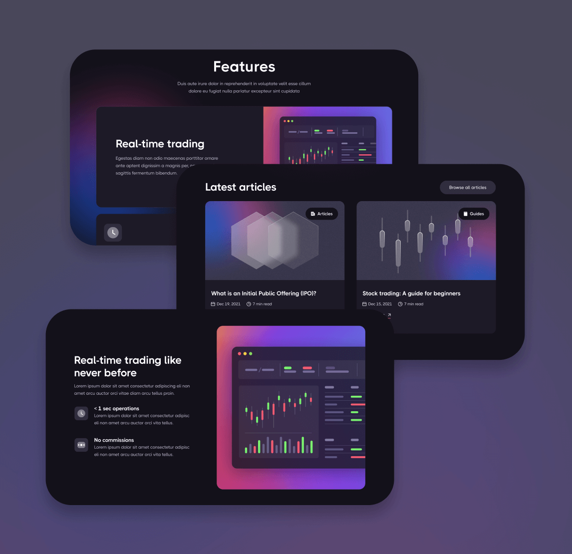 Sections - Dark X Webflow Template