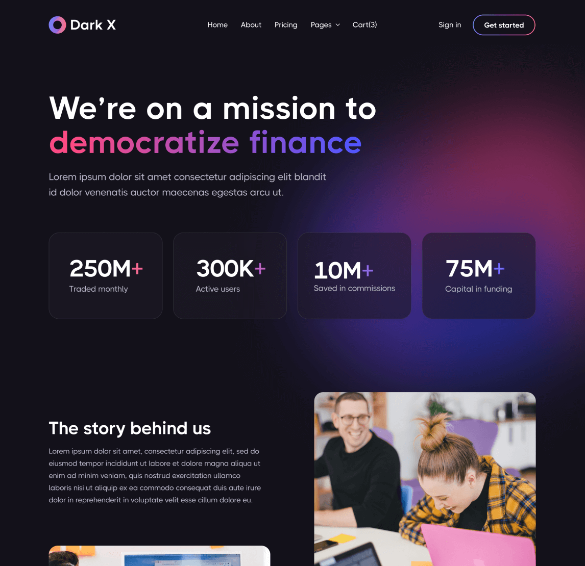 About - Dark X Webflow Template
