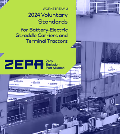 Aerial view of a container storage area at a port, showing neatly aligned rows of shipping containers in various sizes, with a single piece of container handling equipment positioned on the right side. The image, presented in monochromatic blue tones, emphasizes the scale and organization involved in port logistics.