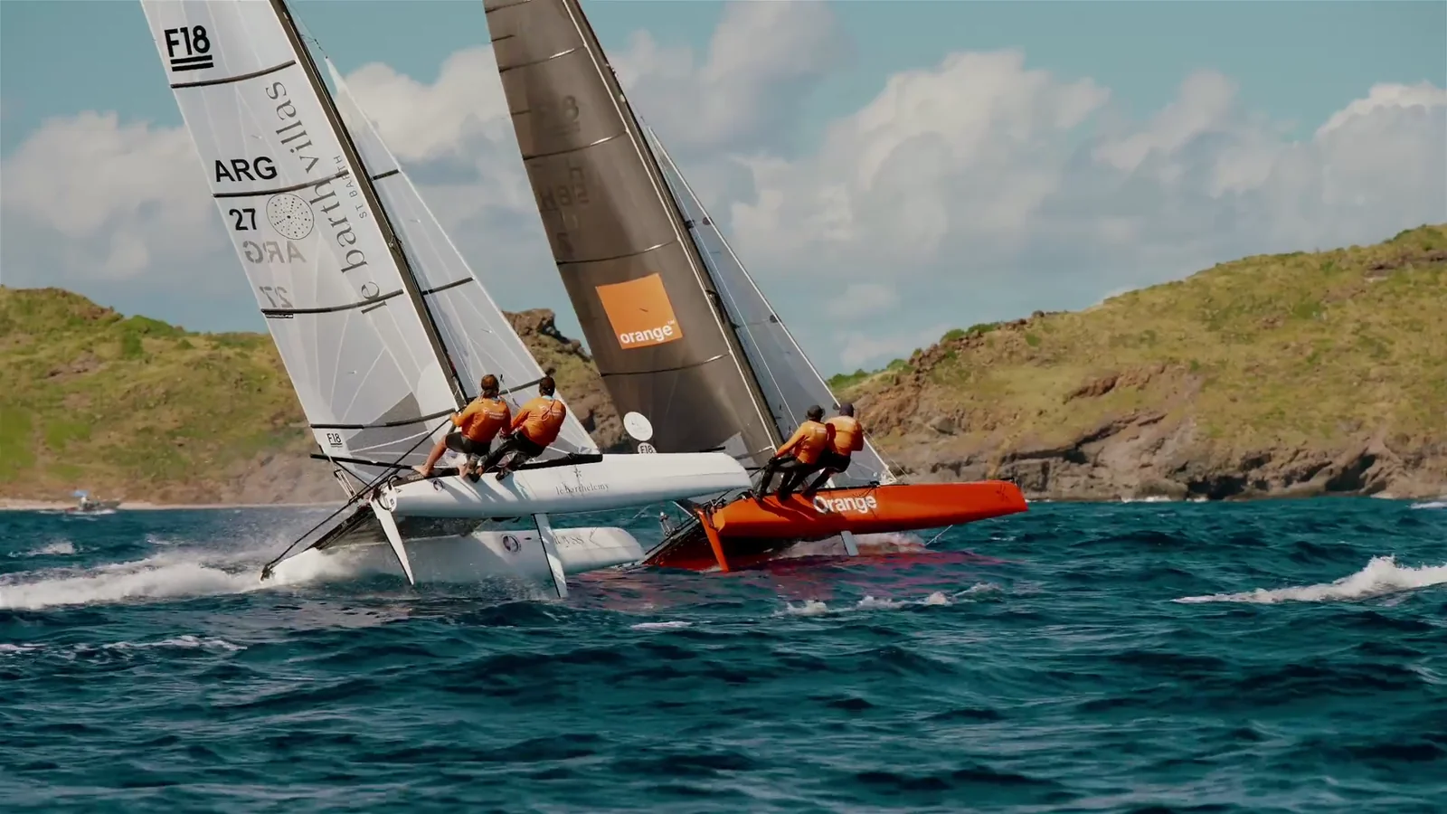 Catamarans racing in the St Barth Cata Cup