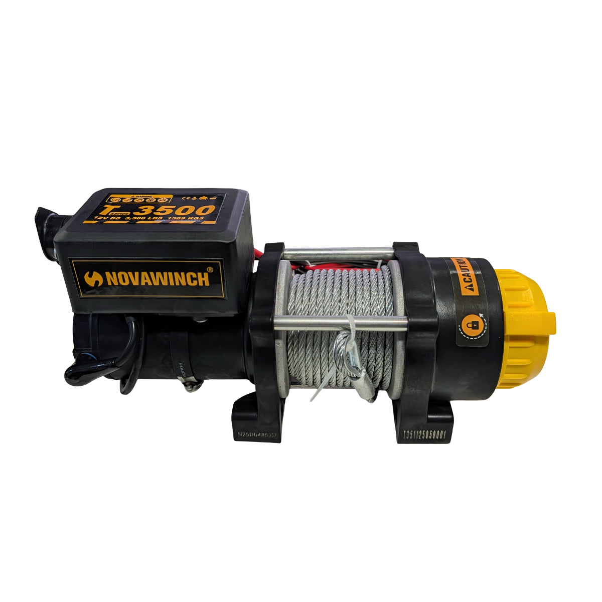 12V 3500lb Small Frame Electric ATV/UTV Winch with Wire Rope & Remote - NVT3500