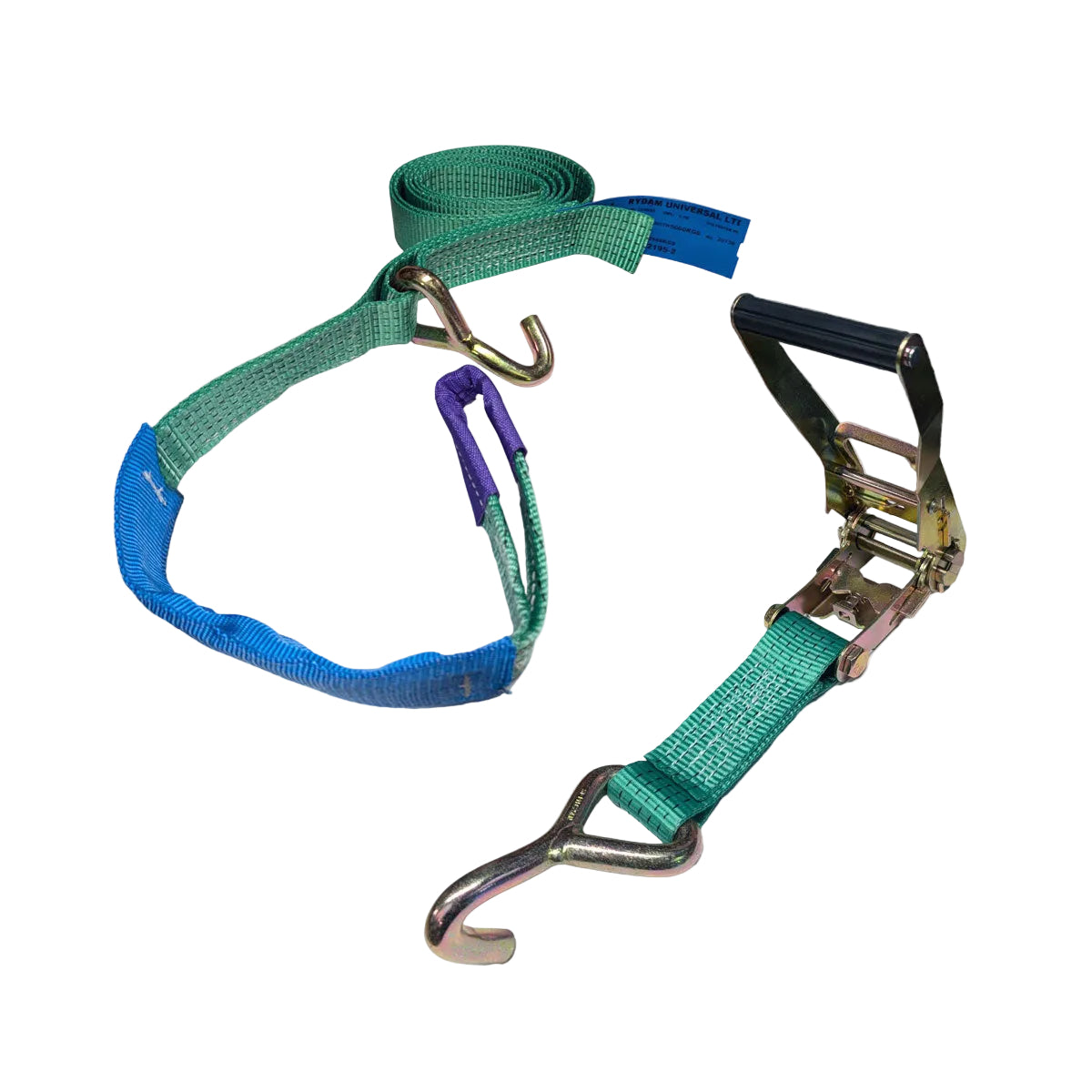 5T Ratchet Strap Tie-Down with Soft Loop and Extra Hook
