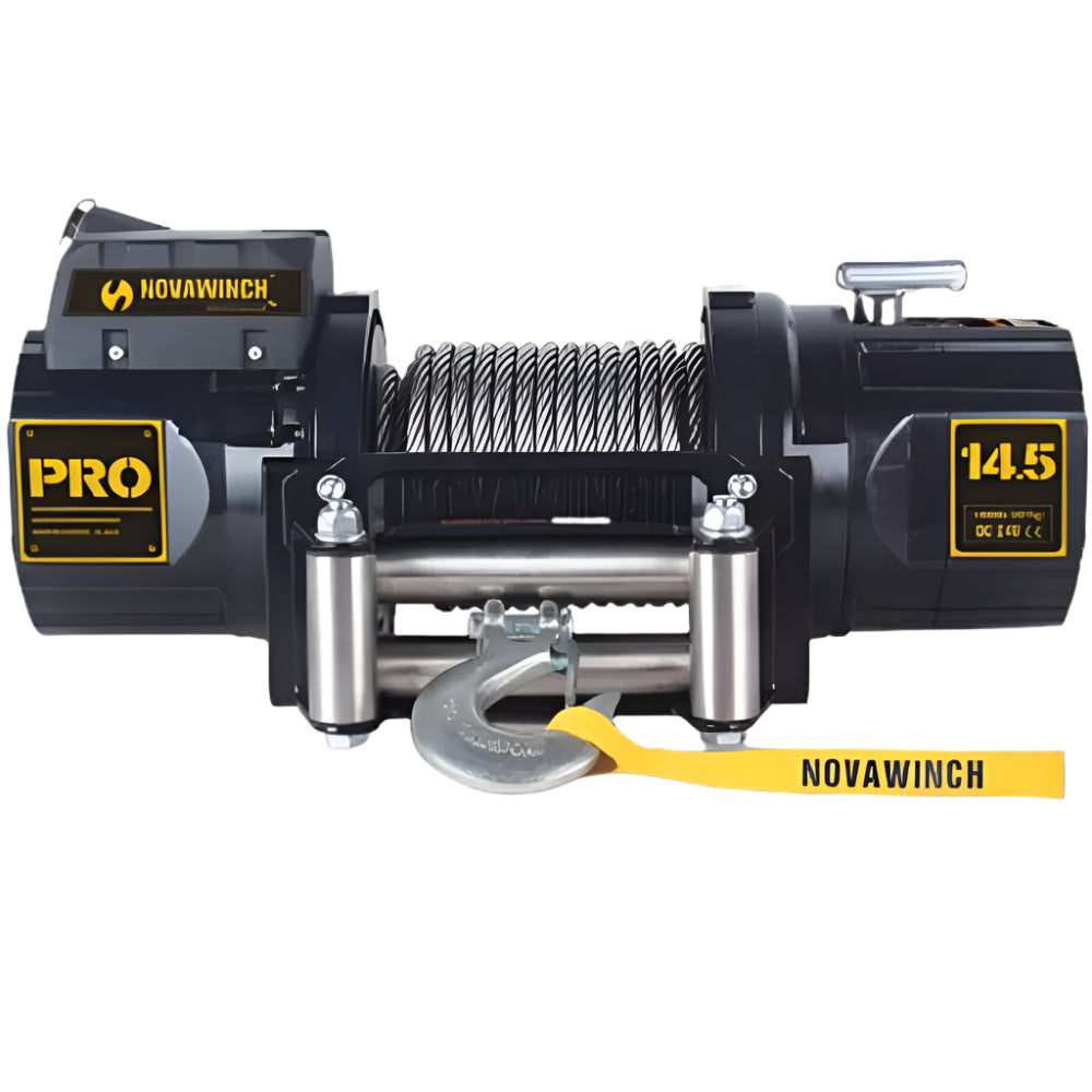 14,500lb (6,577kg) 'PRO MAX' 24V Commercial Recovery Winch. 92ft (28m) x 11.5mm Synthetic Rope, Remote.