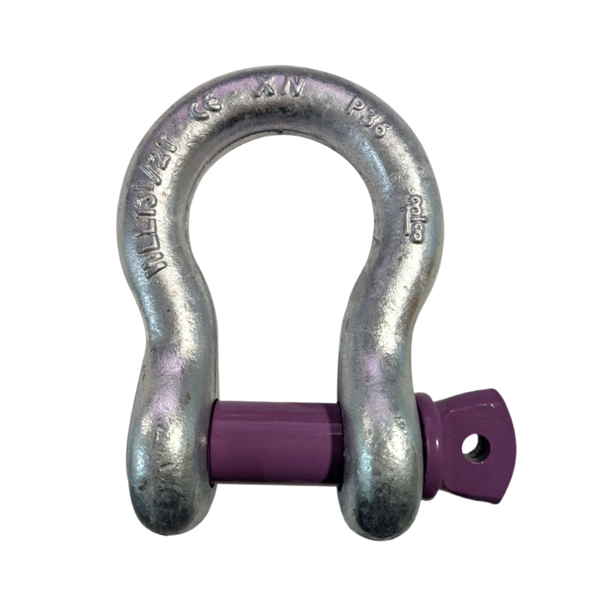Purple Screw Pin Bow Shackle 1-3/8" 13.5 Ton