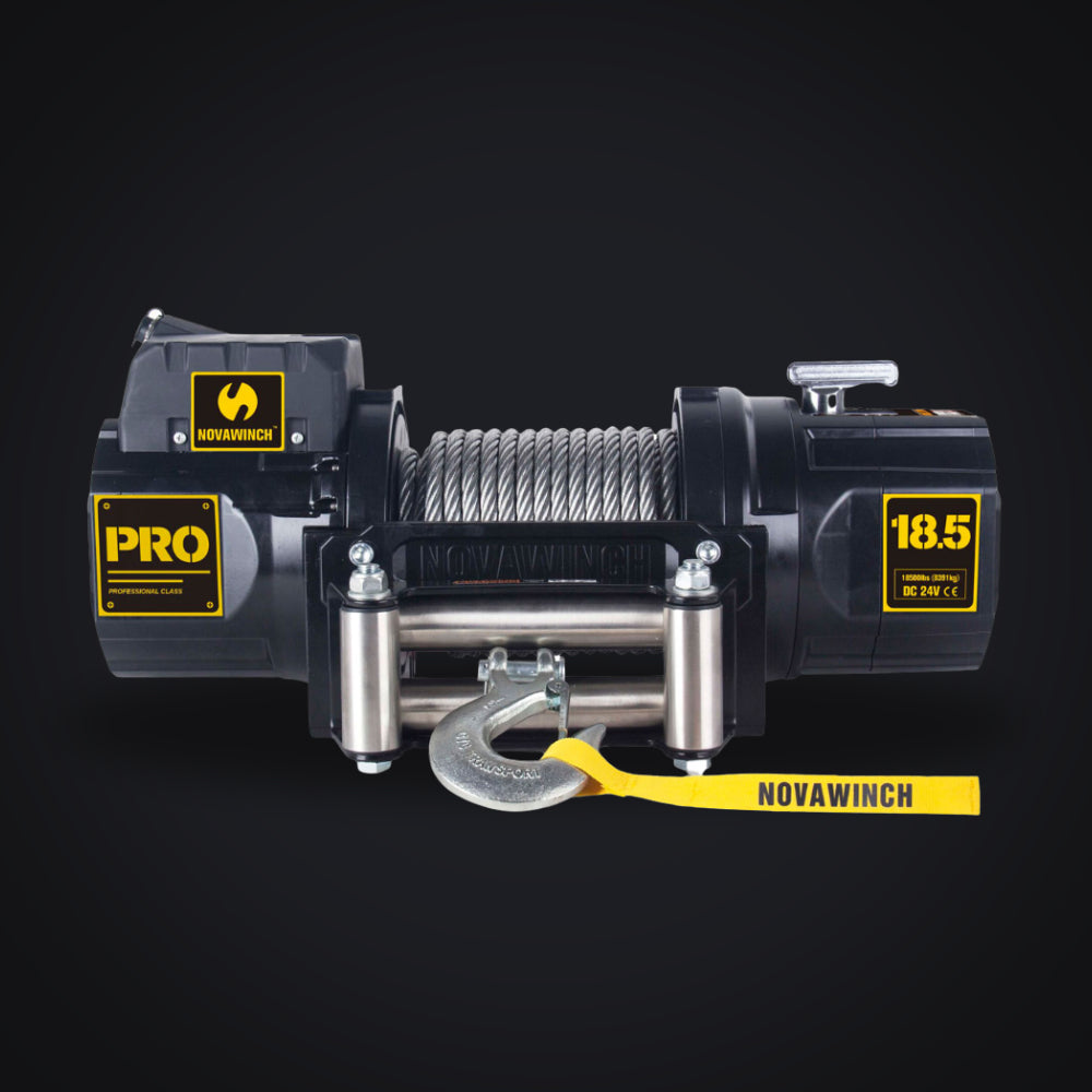 PRO18500 'PRO MAX' 18,500lb (8.4T) 24V Commercial Recovery Winch with Steel Wire Rope