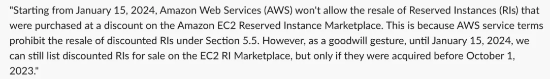 AWS Discounted RIs Changes