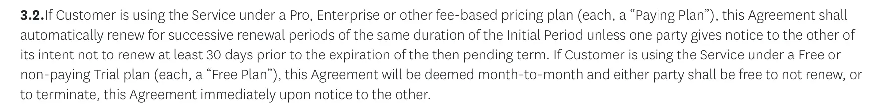 SaaS contract clause example