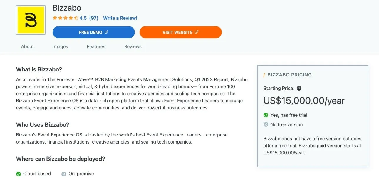 Bizzabo pricing