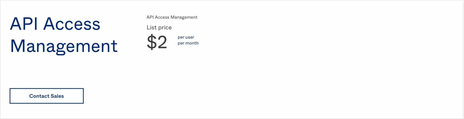 Okta API Access Management Pricing