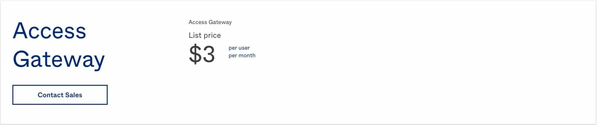 Okta Access Gateway Pricing