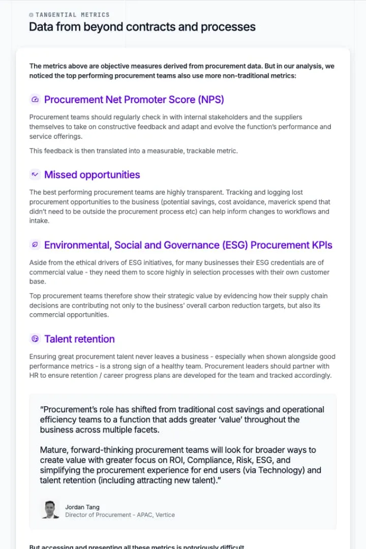 Procurement Metrics That Matter Report
