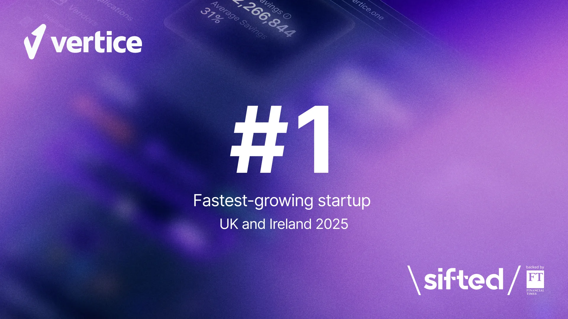 Vertice ranks Number 1 on the FT-backed Sifted 100