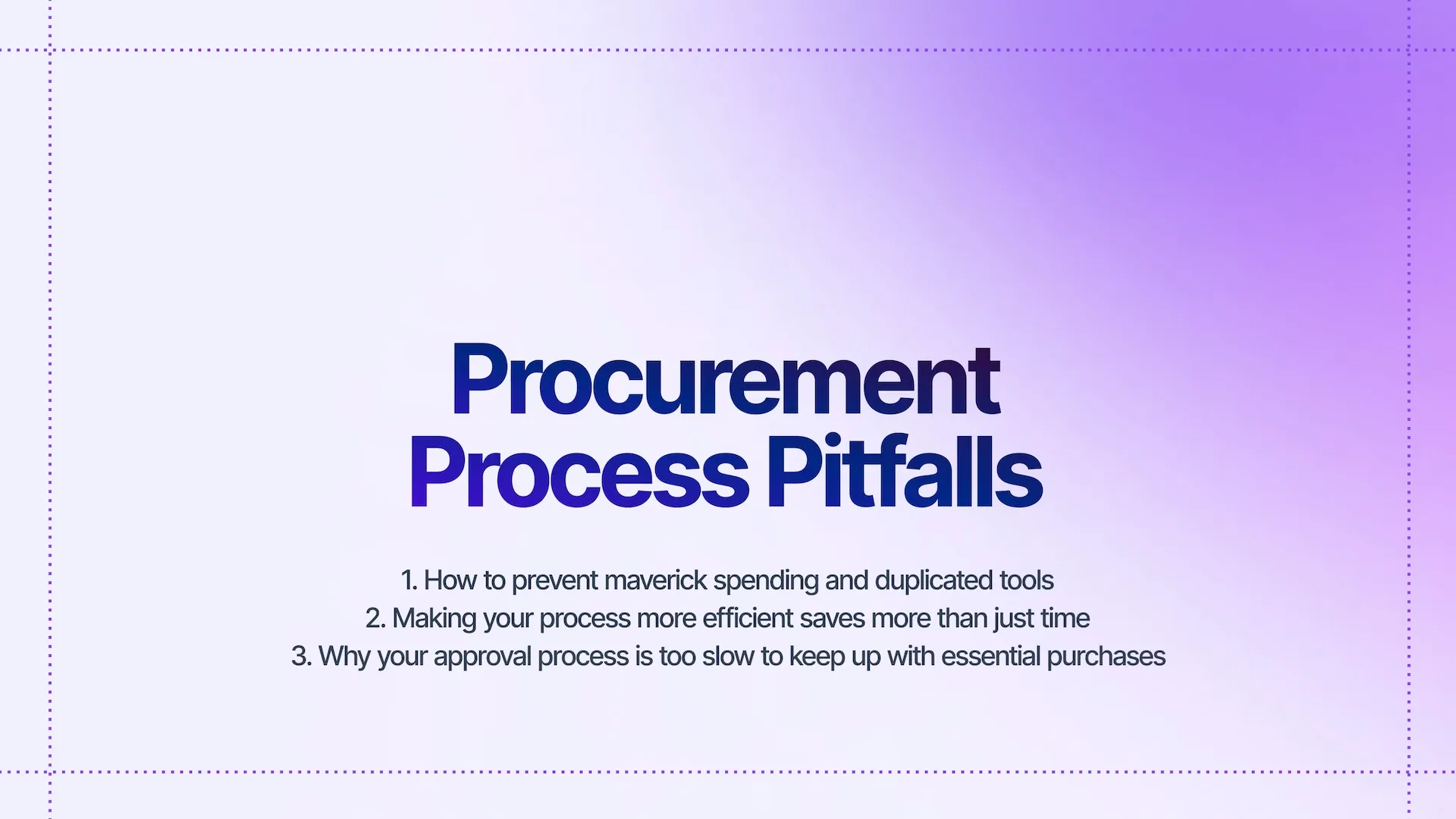Improving your procurement