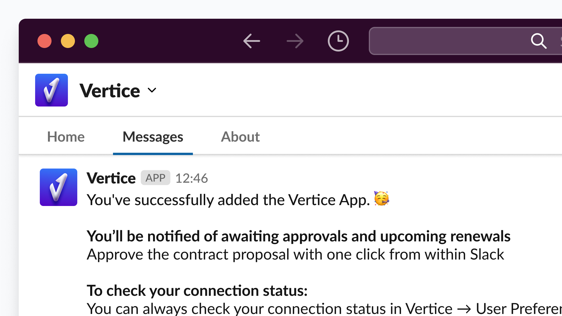 Vertice Slack Integration