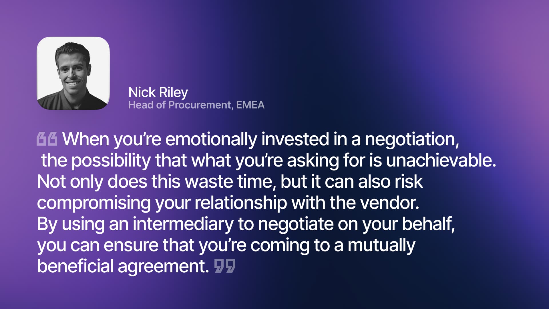 Procurement outsourcing expertise negotiation advice 