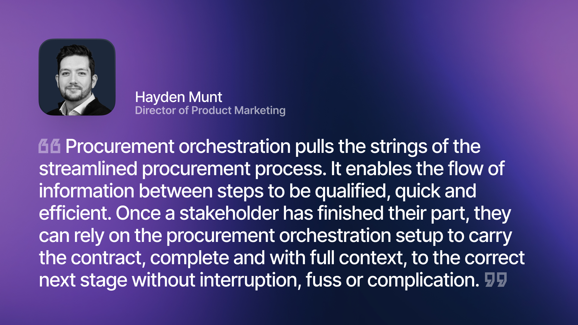 Procurement Orchestration Definition