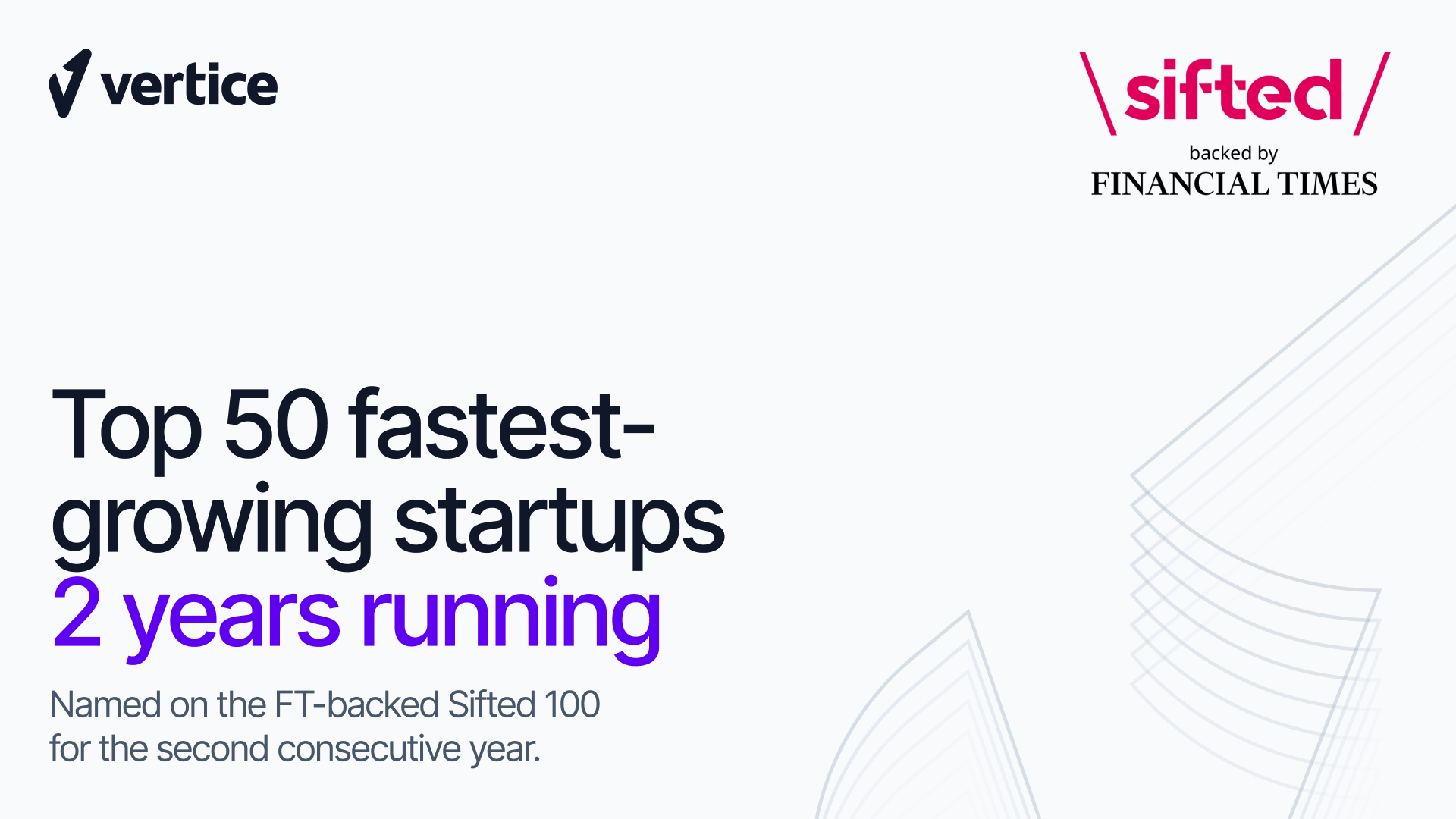 Vertice named in the Sifted 100 UK & Ireland for the second year running