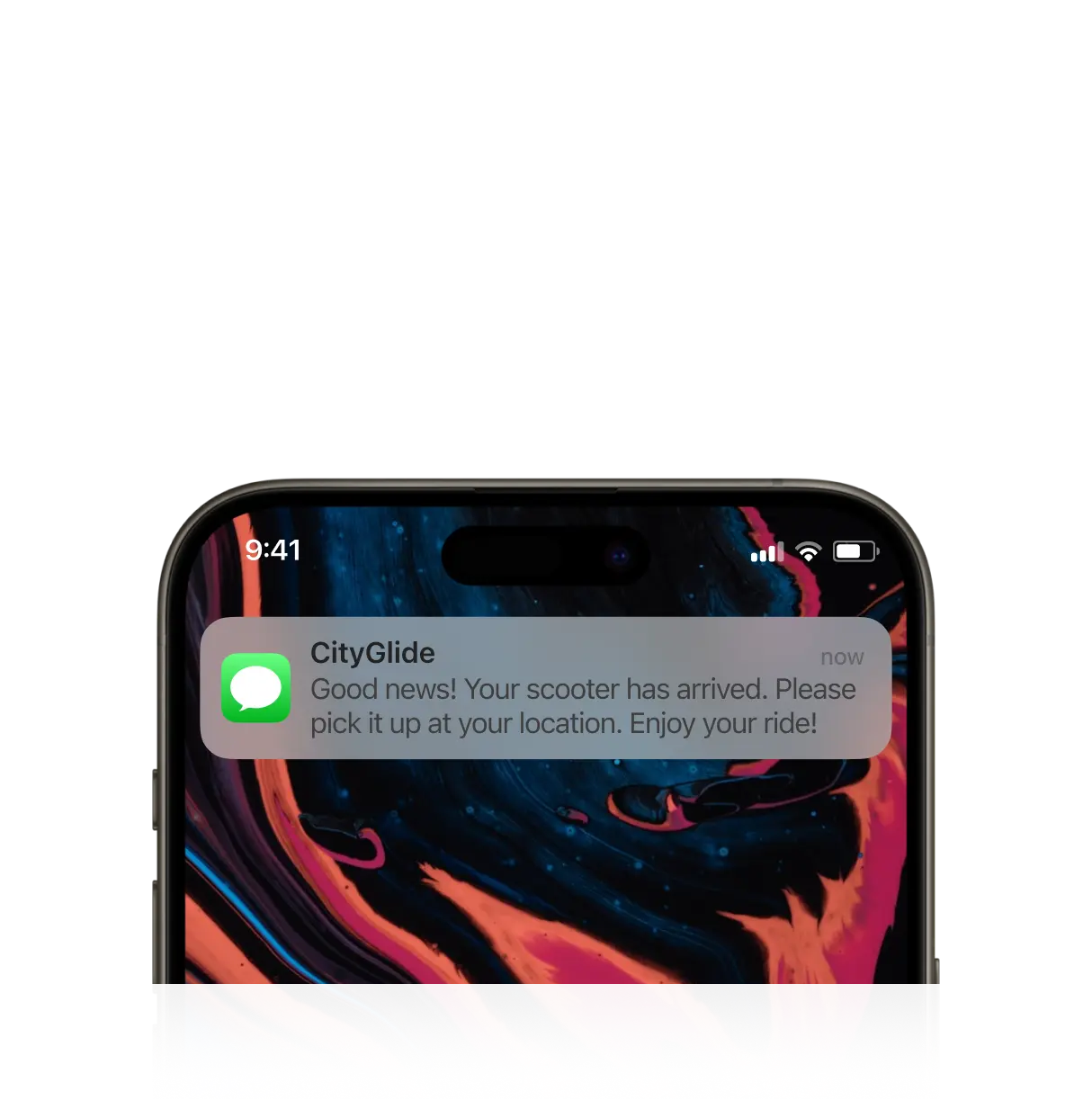 Cityglide notification on iphone