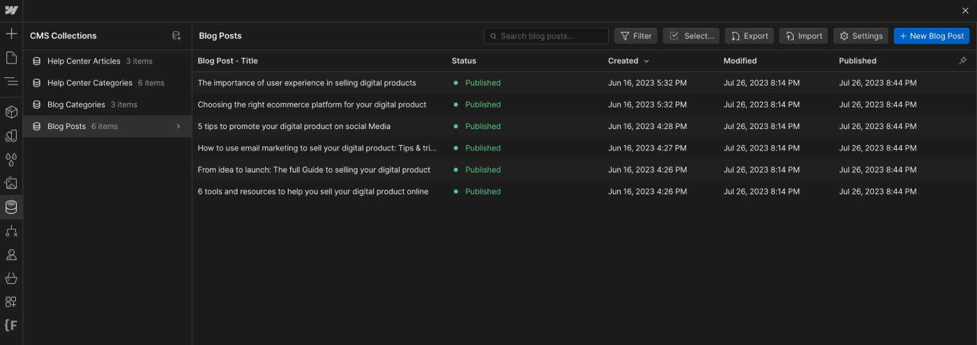 CMS Collection - Product X Webflow Template