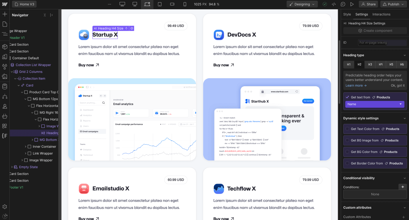 Ecommerce Content - Product X Webflow Template