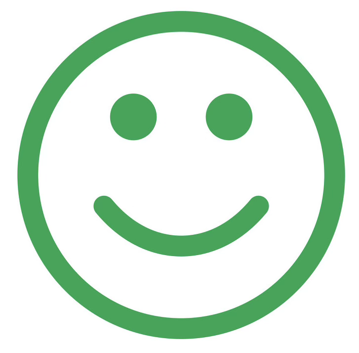 Green smiling face icon