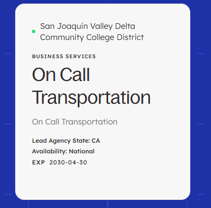 On-Call Transportation Contract from Delta College