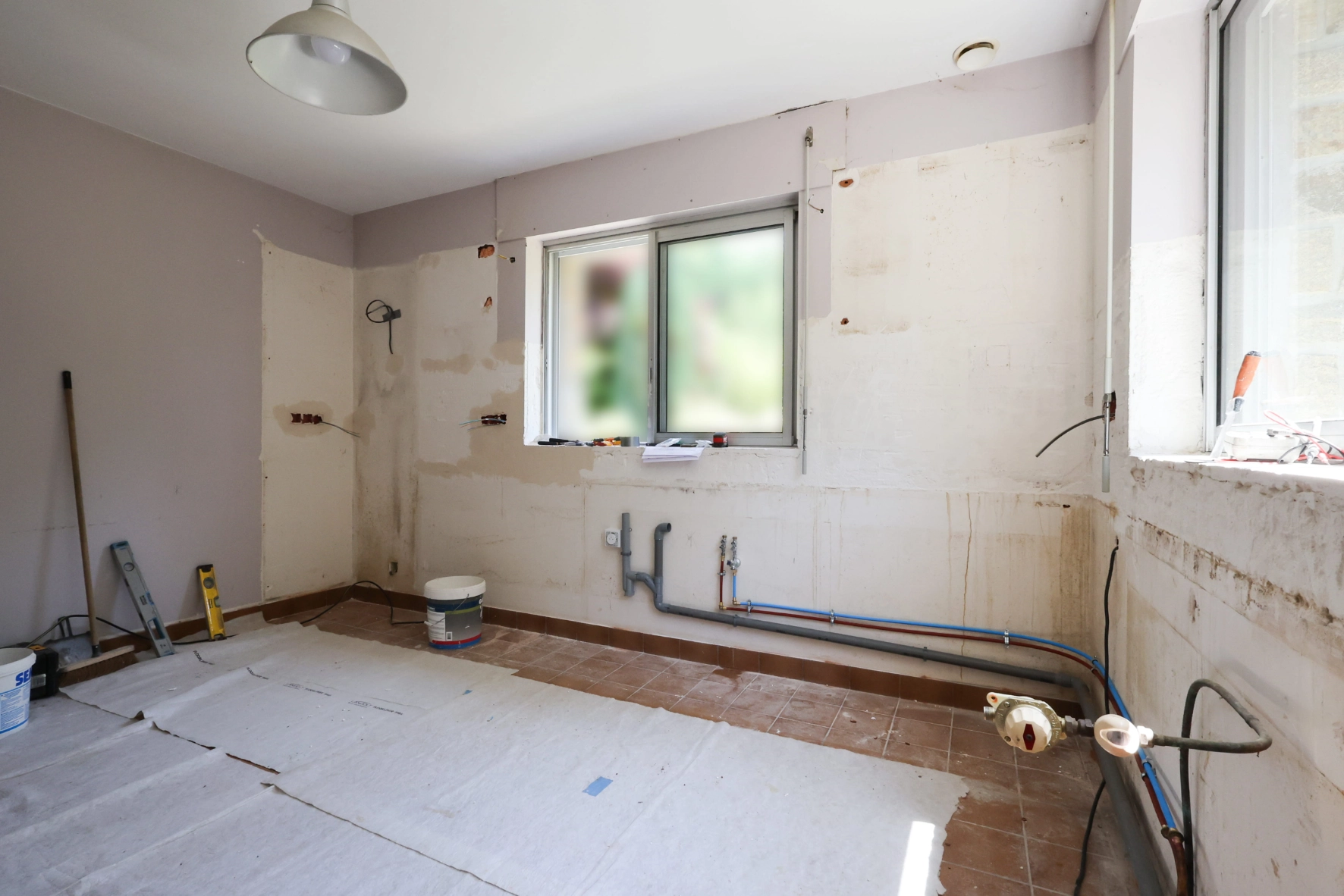 La cuisine pendant les travaux