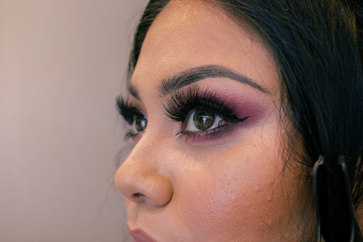 a man with black makeup