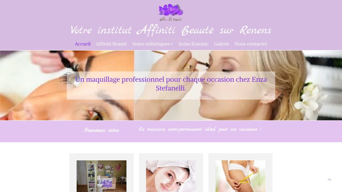Screenshot of www.affiniti-beaute.ch