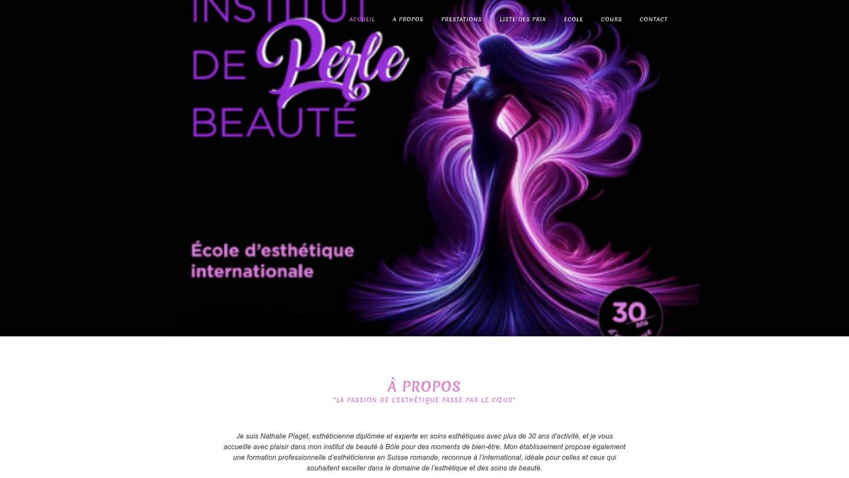Screenshot of www.institut-perle.ch