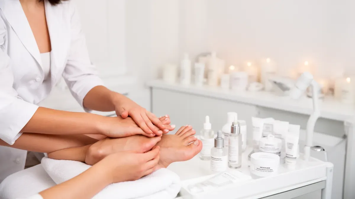 Soins des pieds dans un salon de beauté.