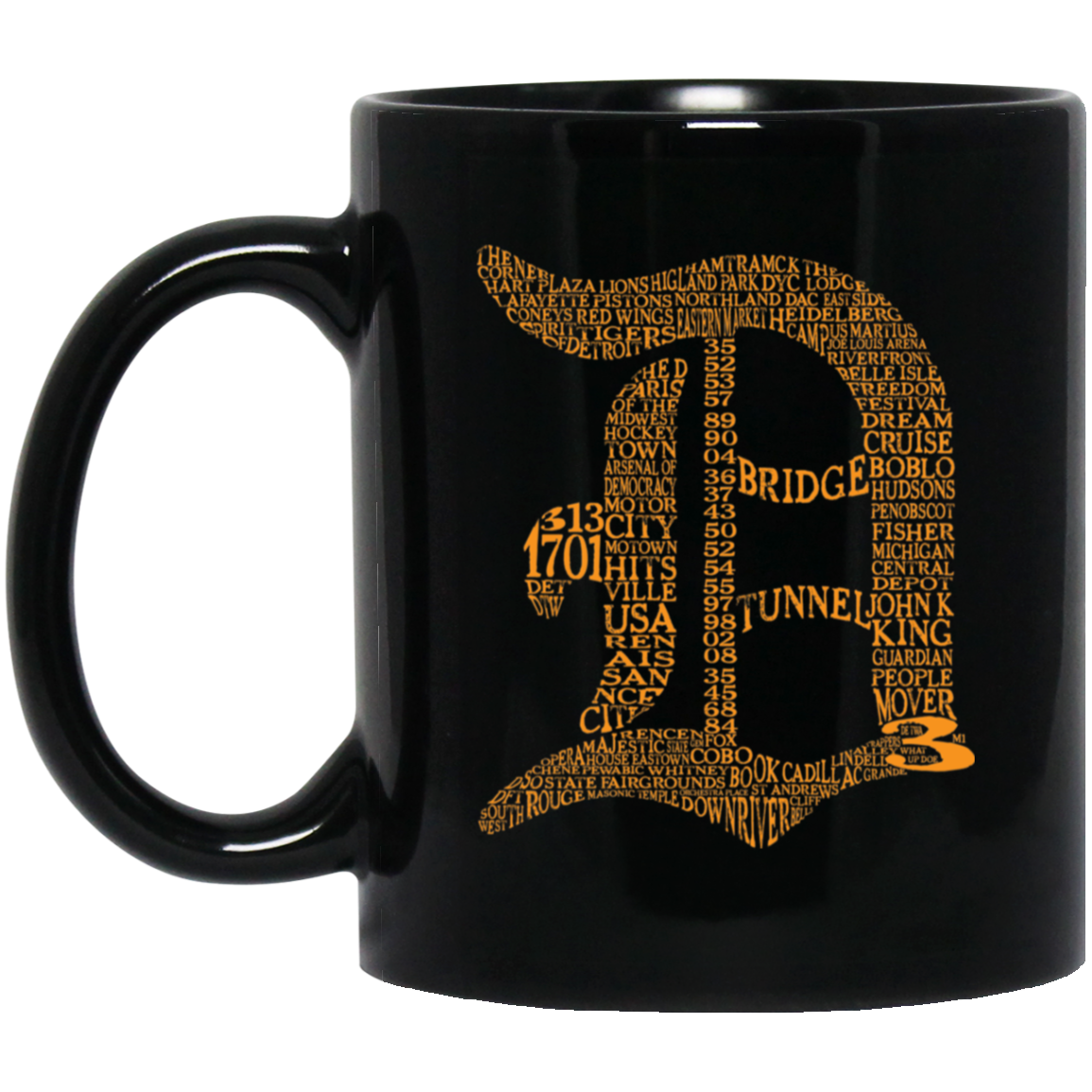 Detroit Icons - Orange Black Mug