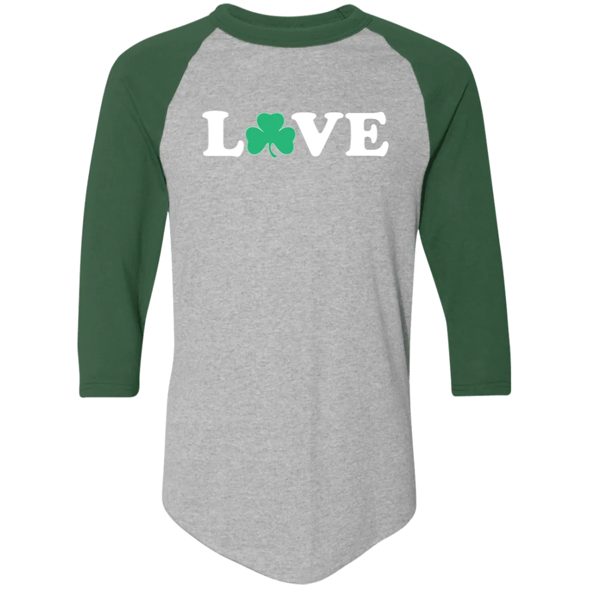 Love Shamrock - White Colorblock Raglan Jersey