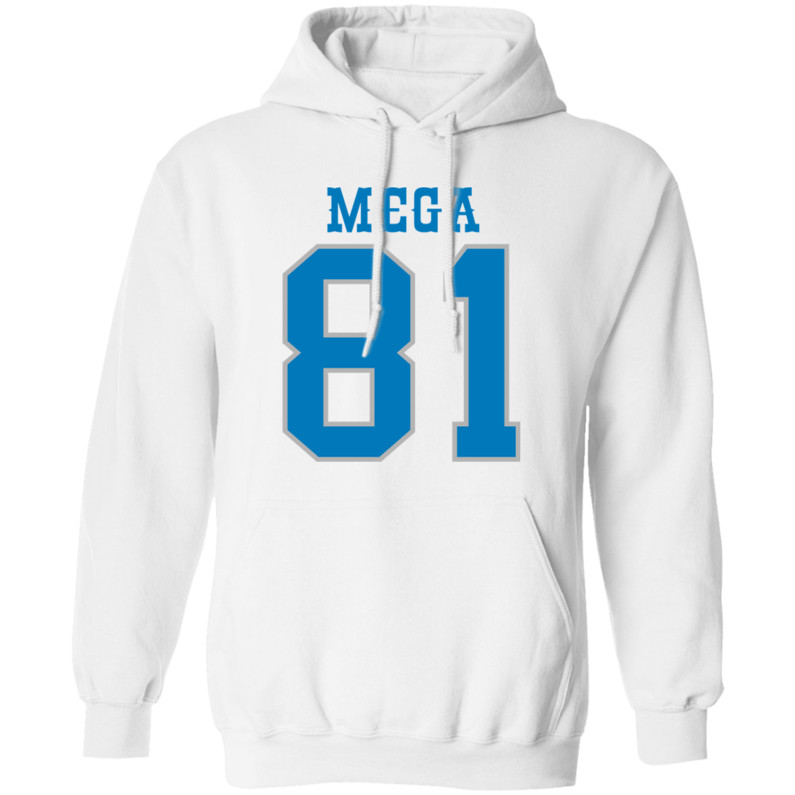 Detroit Football Number 81 - Dark Blue + Silver Classic Unisex Hoodie
