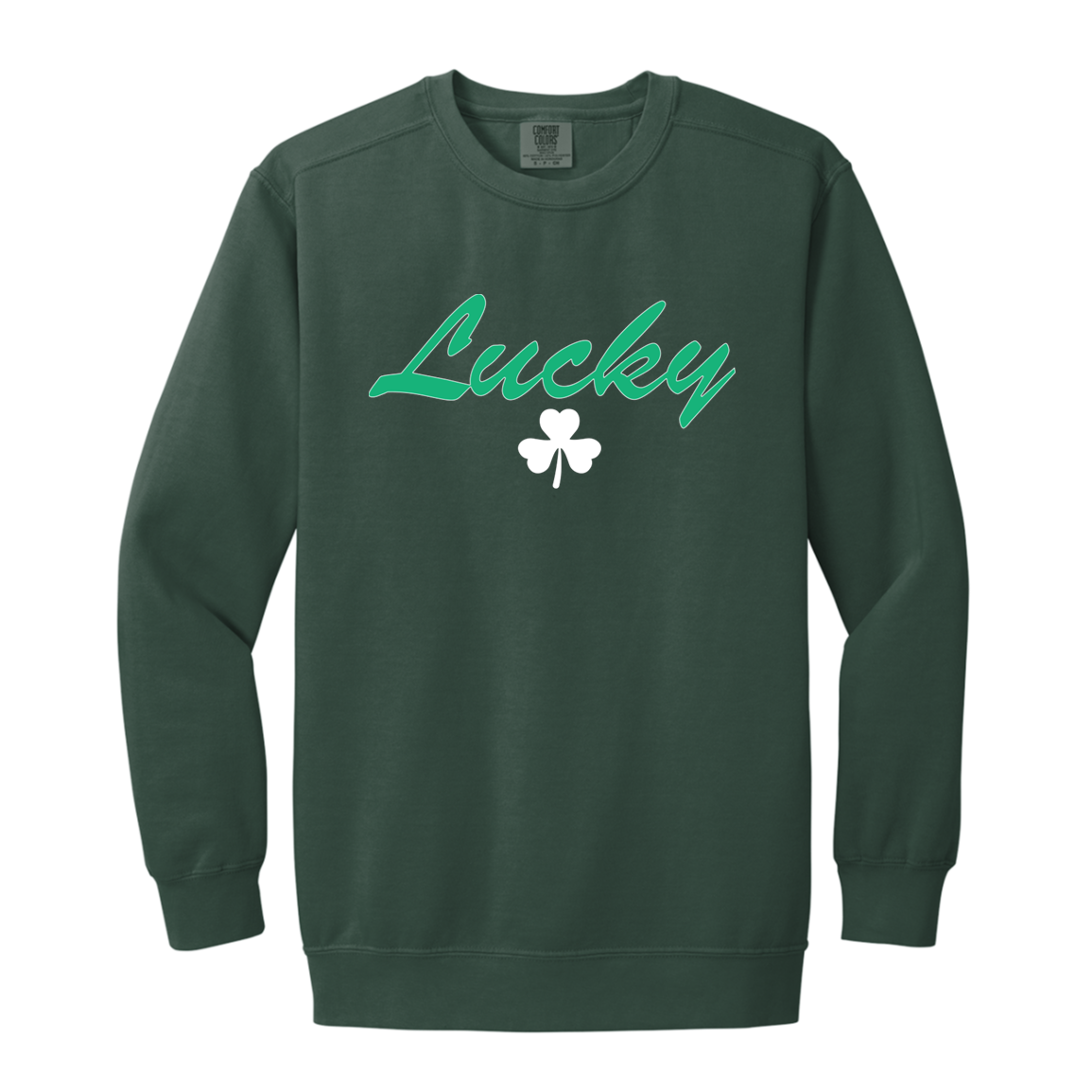 Luck Script - White Vintage Wash Crewneck Sweatshirt