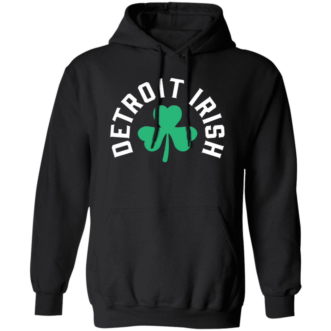 Detroit Irish Shamrock - White Classic Unisex Hoodie