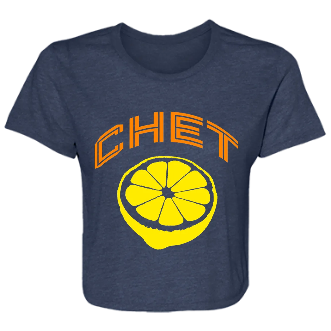 Chet - Orange + Lemon Women's Flowy Cropped T-Shirt