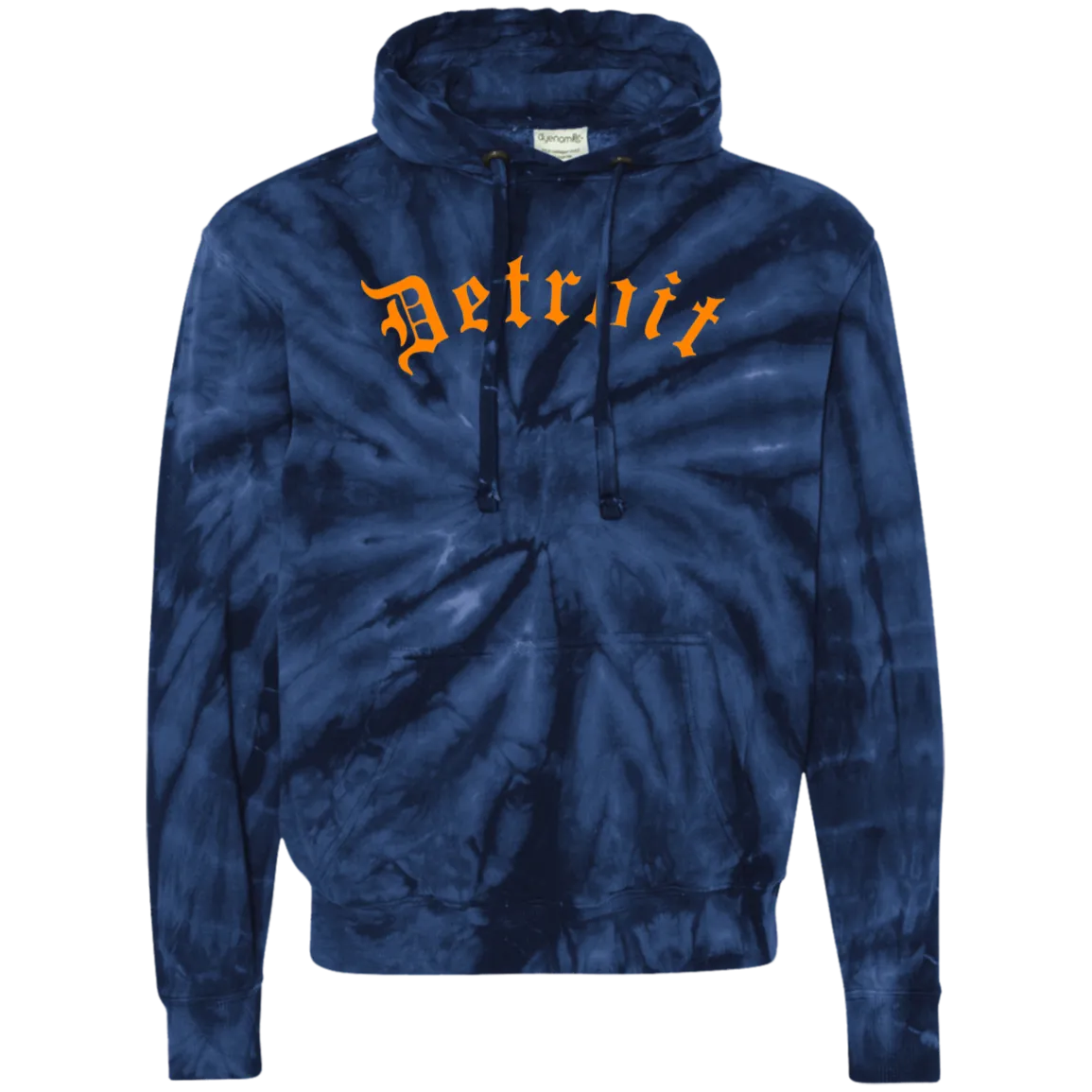 Old English Detroit - Orange Unisex Tie-Dyed Hoodie
