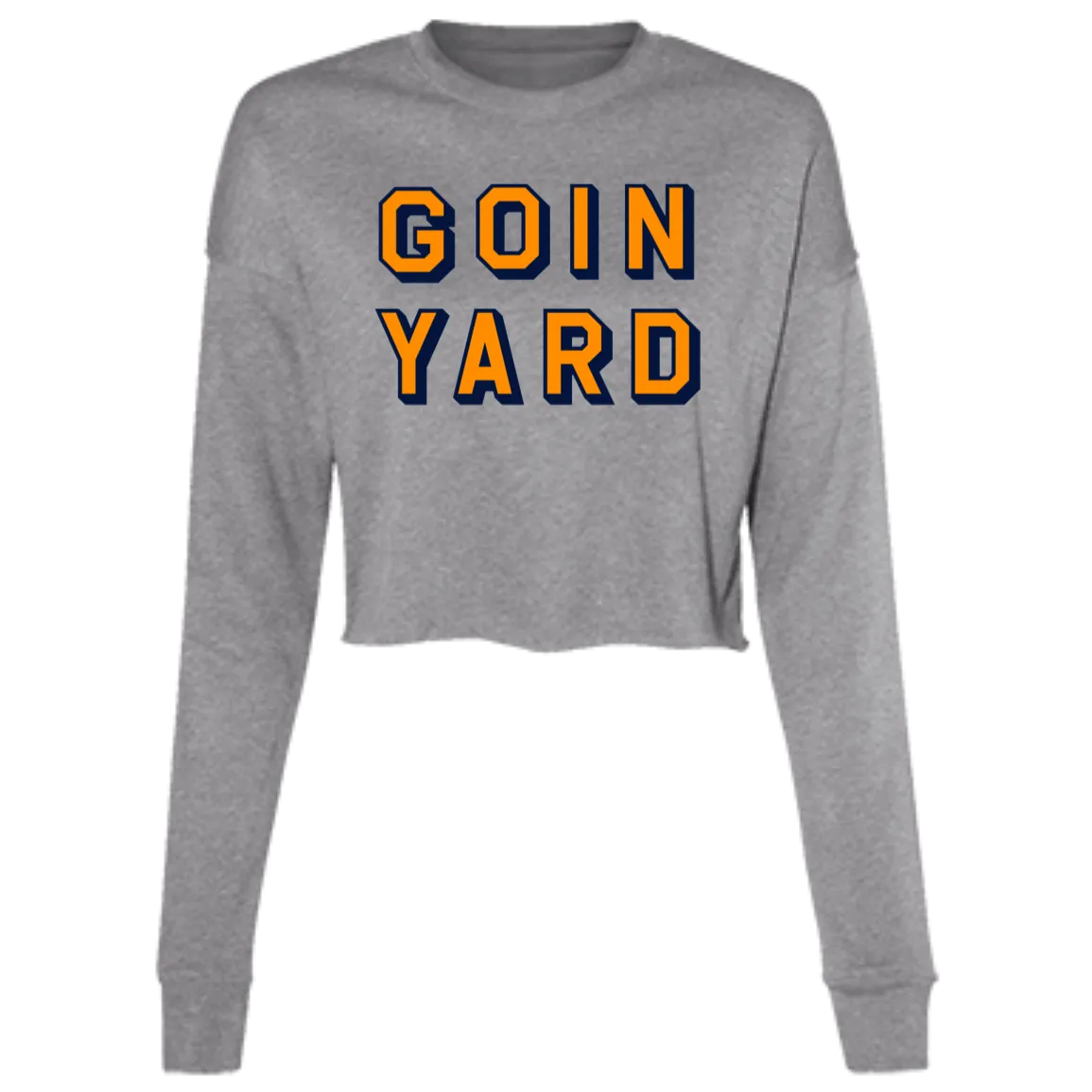 Goin Yard - Orange + Navy Women's Cropped Crewneck Sweatshirt
