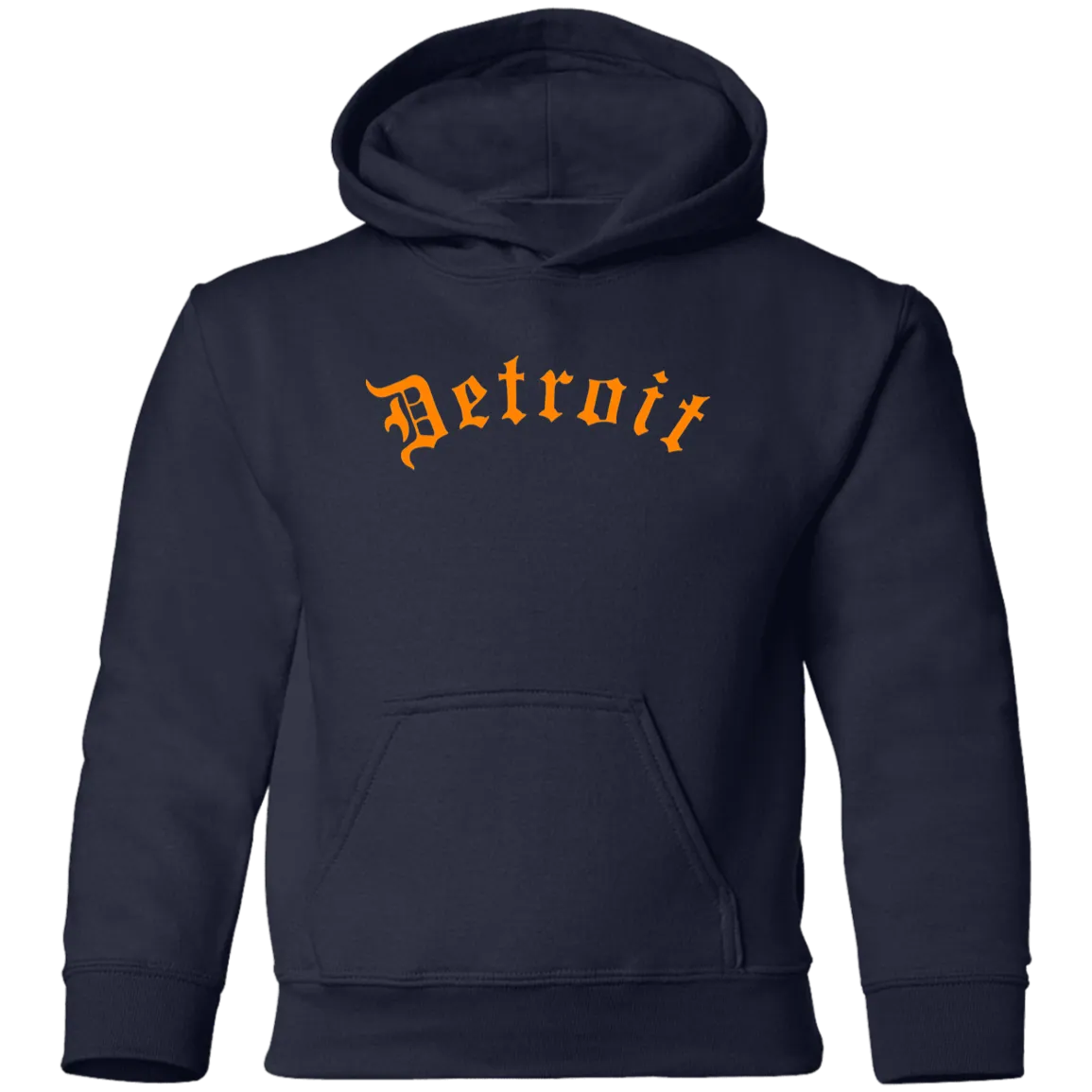 Old English Detroit - Orange Kids Unisex Classic Hoodie
