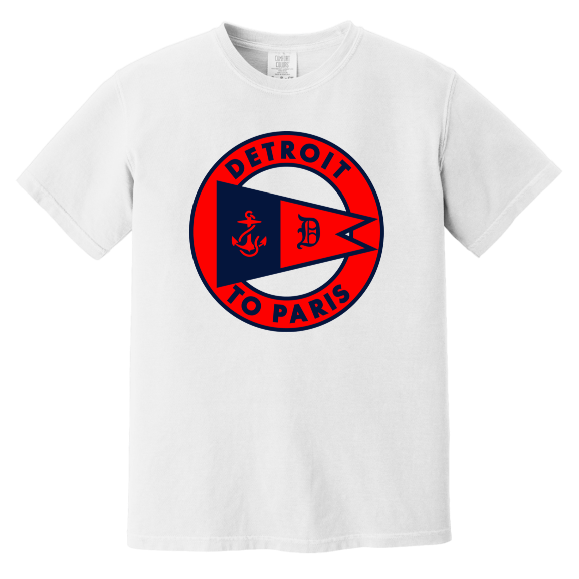 Detroit to Paris - Red + Navy Vintage Wash T-Shirt