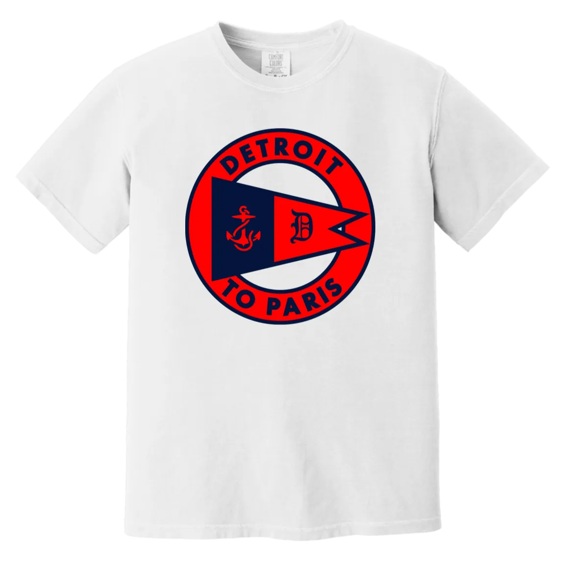 Detroit to Paris - Red + Navy Vintage Wash T-Shirt